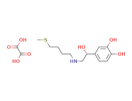 Molecular Structure of 186303-27-5 (1-(R)-(3,4-dihydroxyphenyl)-2-(4-methylthiobutylamino)ethanol oxalate salt)