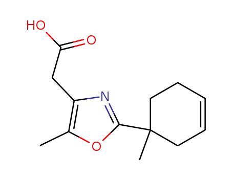 Molecular Structure of 89724-38-9 (5-methyl-2-(1-methyl-3-cyclohexen-1-yl)-4-oxazoleacetic acid)