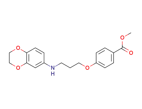 Molecular Structure of 124063-04-3 (Methyl 4-[3-[N-(1,4-benzodioxan-6-yl)amino]propoxy]benzoate)