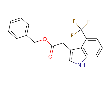 Molecular Structure of 142652-98-0 (1H-Indole-3-acetic acid, 4-(trifluoromethyl)-, phenylmethyl ester)