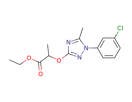 Molecular Structure of 110607-69-7 (ethyl 2-{[1-(3-chlorophenyl)-5-methyl-1H-1,2,4-triazol-3-yl]oxy}propanoate)