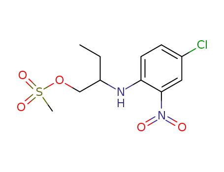 Molecular Structure of 100418-48-2 (4-chloro-N-(1-ethyl-2-mesyloxyethyl)-2-nitroaniline)