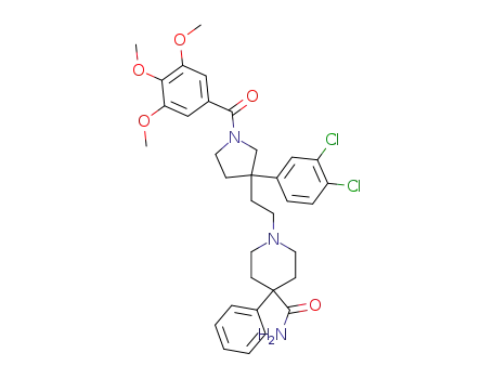 Molecular Structure of 167261-47-4 (3-(3,4-DICHLOROPHENYL)-1-(3,4,5-TRIMETHOXYBENZOYL)-3-[(3-ACETAMIDO-4-PHENYLPIPERAZIN-1-YL)ETHYL]-PYRROLIDINE)