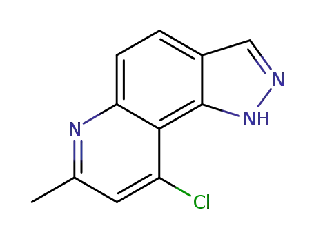 Molecular Structure of 144588-49-8 (9-chloro-7-Methyl-1H-pyrazolo[3,4-f]quinoline)