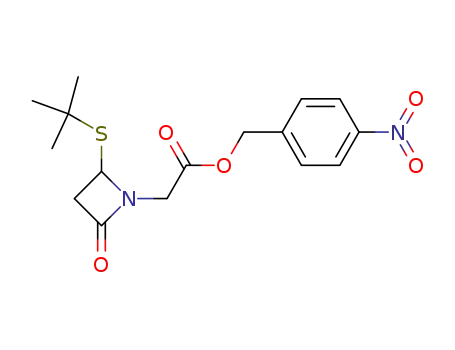 Molecular Structure of 121243-80-9 (p-Nitrobenzyl (4-tert-butylthio-2-oxo-1-azetidinyl)-acetate)