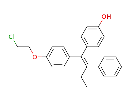 Molecular Structure of 103628-17-7 (E-1-<4-(2-chloroethoxy)phenyl>-1-(4-hydroxyphenyl)-2-phenyl-1-butene)