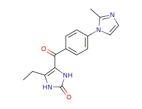 Molecular Structure of 101184-07-0 (4-ethyl-5-[4-(2-methyl-1H-imidazol-1-yl)benzoyl]-1,3-dihydro-2H-imidazol-2-one)