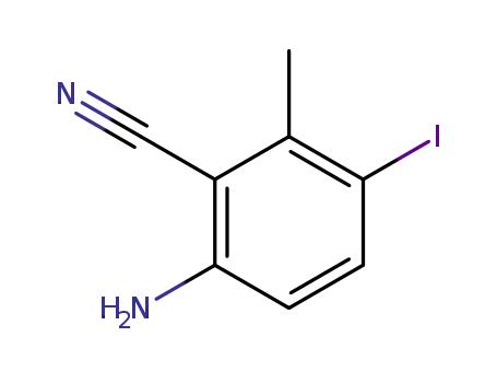 Molecular Structure of 159020-54-9 (2-amino-5-iodo-6-methylbenzonitrile)