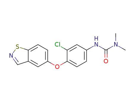 Molecular Structure of 89721-84-6 (Urea, N'-[4-(1,2-benzisothiazol-5-yloxy)-3-chlorophenyl]-N,N-dimethyl-)