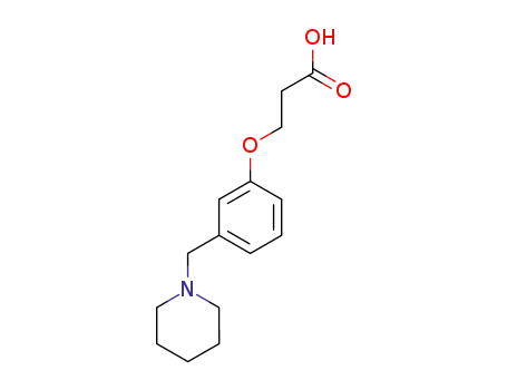 Molecular Structure of 76955-75-4 (3-[3-(1-piperidylmethyl)phenoxy]propanoic acid)