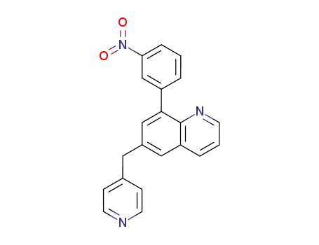 Molecular Structure of 159925-31-2 (Quinoline, 8-(3-nitrophenyl)-6-(4-pyridinylmethyl)-)