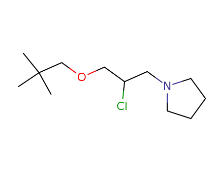Molecular Structure of 112905-77-8 (Pyrrolidine, 1-[2-chloro-3-(2,2-dimethylpropoxy)propyl]-)