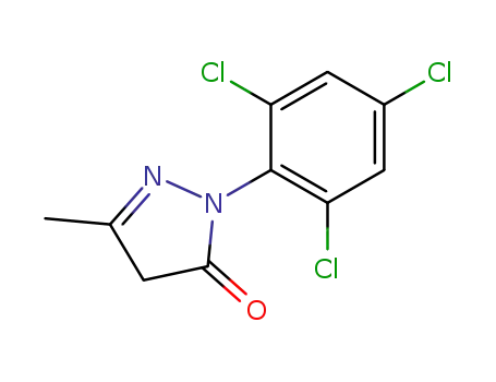 Molecular Structure of 14657-25-1 (3H-Pyrazol-3-one, 2,4-dihydro-5-methyl-2-(2,4,6-trichlorophenyl)-)