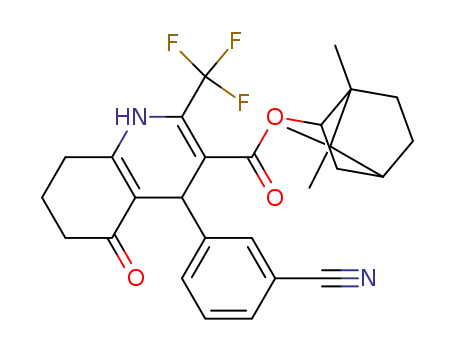 (+/-)-isobornyl 4-(3-cyanophenyl)-2-trifluoromethyl-5-oxo-1,4,5,6,7,8-hexahydroquinoline-3-carboxylate