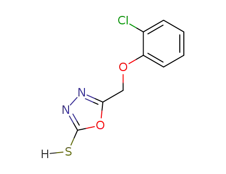 Molecular Structure of 58695-63-9 (5-(2-CHLORO-PHENOXYMETHYL)-[1,3,4]OXADIAZOLE-2-THIOL)