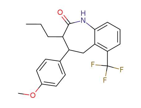 2H-1-Benzazepin-2-one,
1,3,4,5-tetrahydro-4-(4-methoxyphenyl)-3-propyl-6-(trifluoromethyl)-