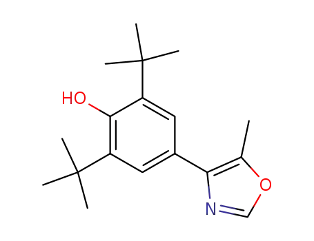 Molecular Structure of 84203-35-0 (Phenol, 2,6-bis(1,1-dimethylethyl)-4-(5-methyl-4-oxazolyl)-)