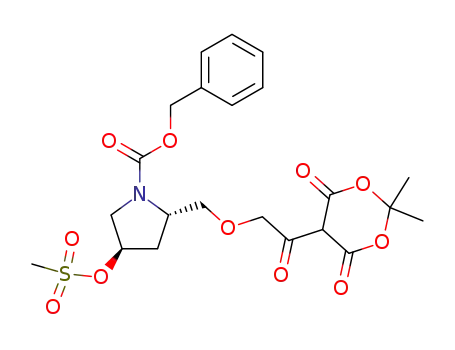 (2S,4R)-1-benzyloxycarbonyl-2-{2-(2,2-dimethyl-4,6-dioxo-1,3-dioxan-5-yl)-2-oxoethyl}-oxymethyl-4-methanesulfonyloxypyrrolidine