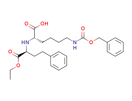 Molecular Structure of 87572-47-2 (N<sup>α</sup>-<1(S)-(ethoxycarbonyl)-3-phenylpropyl>-N<sup>ε</sup>-<(phenylmethoxy)carbonyl>-(S)-lysine)