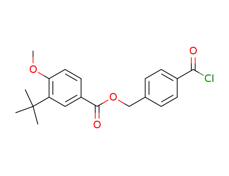 Molecular Structure of 142651-17-0 (Benzoic acid, 3-(1,1-dimethylethyl)-4-methoxy-,
[4-(chlorocarbonyl)phenyl]methyl ester)