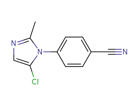 Molecular Structure of 132026-15-4 (5-Chloro-1-(4-cyanophenyl)-2-methylimidazole)