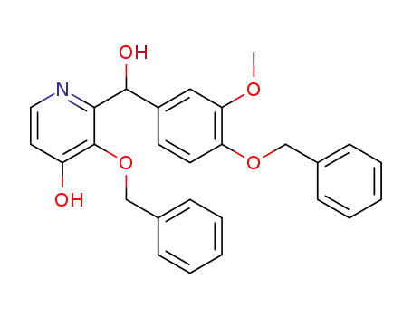 Molecular Structure of 189565-30-8 (2-Pyridinemethanol,
4-hydroxy-a-[3-methoxy-4-(phenylmethoxy)phenyl]-3-(phenylmethoxy)-)