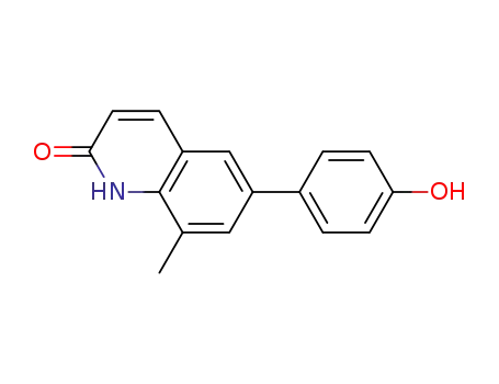 Molecular Structure of 105754-08-3 (2(1H)-Quinolinone, 6-(4-hydroxyphenyl)-8-methyl-)