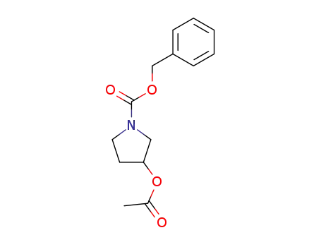 Molecular Structure of 174621-88-6 ((S)-3-(acetyloxy)-1-pyrrolidinecarboxylic acid, phenylmethyl ester)