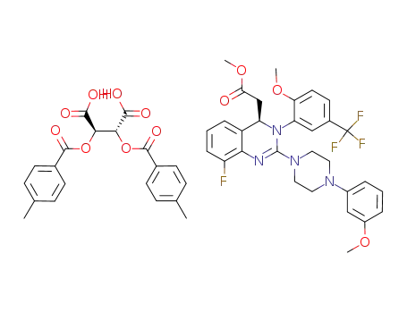 [(R)-8-fluoro-2-[4-(3-methoxy-phenyl)-piperazin-1-yl]-3-(2-methoxy-5-trifluoromethyl-phenyl)-3,4-dihydro-quinazolin-4-yl]-acetic acid methyl ester (2R,3R)-2,3-bis-(4-methyl-benzoyloxy)-succinic acid salt
