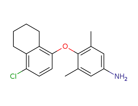 Molecular Structure of 83054-73-3 (Benzenamine,
4-[(4-chloro-5,6,7,8-tetrahydro-1-naphthalenyl)oxy]-3,5-dimethyl-)