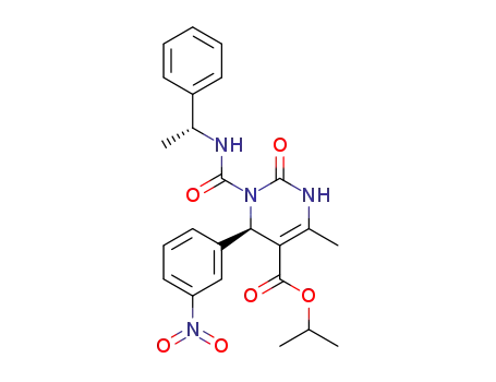 <1(R),6R>-1,2,3,6-tetrahydro-4-methyl-6-(3-nitrophenyl)-2-oxo-1-<<(1-phenylethyl)amino>carbonyl>-5-pyrimidinecarboxylic acid, 1-methylethyl ester