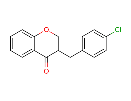 Molecular Structure of 76285-74-0 (4H-1-Benzopyran-4-one, 3-[(4-chlorophenyl)methyl]-2,3-dihydro-)