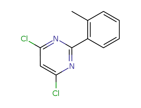 Molecular Structure of 26863-54-7 (4,6-DICHLORO-2-(2-METHYLPHENYL)PYRIMIDINE)