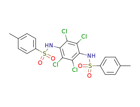 Molecular Structure of 76165-53-2 (2,3,5,6-tetrachloro-N,N'-ditosyl-p-phenylenediamine)