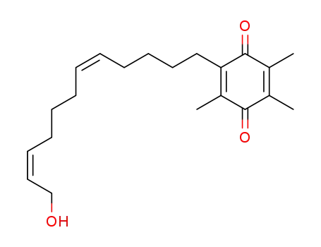 Molecular Structure of 80809-99-0 (2-((5Z,10Z)-12-Hydroxy-dodeca-5,10-dienyl)-3,5,6-trimethyl-[1,4]benzoquinone)