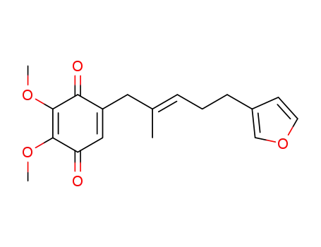 Molecular Structure of 118297-32-8 (2,5-Cyclohexadiene-1,4-dione,5-[(2E)-5-(3-furanyl)-2-methyl-2-penten-1-yl]-2,3-dimethoxy-)