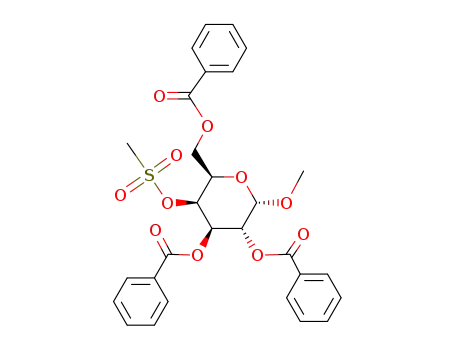 Molecular Structure of 4137-34-2 (methyl 2,3,6-tri-O-benzoyl-4-O-(methylsulfonyl)hexopyranoside)