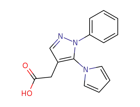 Molecular Structure of 116834-17-4 ([1-phenyl-5-(1H-pyrrol-1-yl)-1H-pyrazol-4-yl]acetic acid)