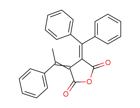 Molecular Structure of 91434-51-4 (2,5-Furandione, 3-(diphenylmethylene)dihydro-4-(1-phenylethylidene)-)