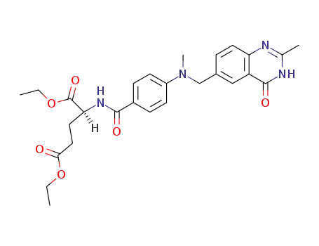 Molecular Structure of 130379-63-4 (diethyl N-<4-<N-<(3,4-dihydro-2-methyl-4-oxo-6-quinazolinyl)methyl>-N-methylamino>benzoyl>-L-glutamate)