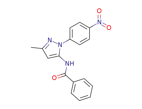 Molecular Structure of 77746-91-9 (Benzamide, N-[3-methyl-1-(4-nitrophenyl)-1H-pyrazol-5-yl]-)
