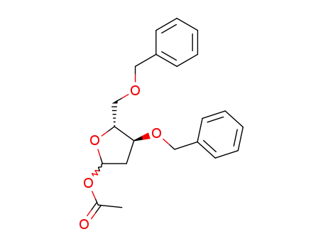 Molecular Structure of 6160-49-2 (1-O-acetyl-3,5-di-O-benzyl-2-deoxy-D-erythro-pentofuranose)