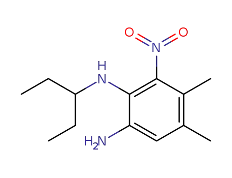 Molecular Structure of 66382-22-7 (N-(1-ethylpropyl)-3,4-dimethyl-2-nitrobenzene-1,6-diamine)