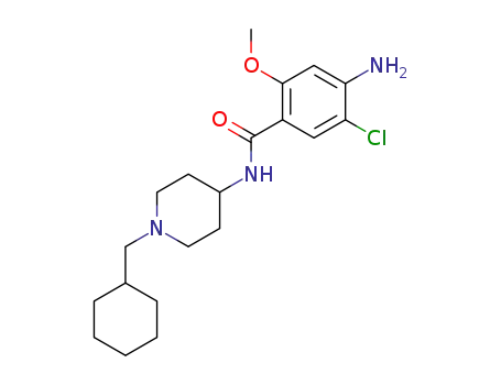 Molecular Structure of 64307-04-6 (Benzamide,
4-amino-5-chloro-N-[1-(cyclohexylmethyl)-4-piperidinyl]-2-methoxy-)