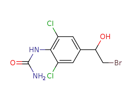 Molecular Structure of 60677-39-6 (4-carbamoylamino-3,5-dichloro-α-bromo-methyl benzyl alcohol)