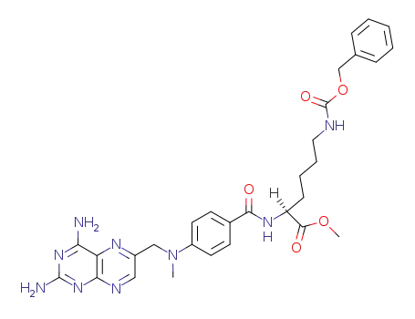 Molecular Structure of 56892-79-6 (N<sup>α</sup>-(4-amino-4-deoxy-N<sup>10</sup>-methylpteroyl)-N<sup>ε</sup>-carbobenzoxy-L-lysine methyl ester)