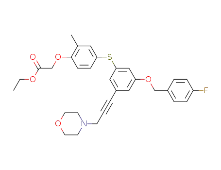 {4-[3-(4-fluoro-benzyloxy)-5-(3-morpholin-4-yl-prop-1-ynyl)-phenyl-sulfanyl]-2-methyl-phenoxy}-acetic acid ethyl ester