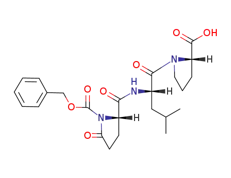 Molecular Structure of 87171-07-1 (L-Proline, 1-[N-[5-oxo-1-[(phenylmethoxy)carbonyl]-L-prolyl]-L-leucyl]-)