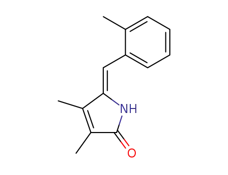 Molecular Structure of 85057-80-3 (2H-Pyrrol-2-one,
1,5-dihydro-3,4-dimethyl-5-[(2-methylphenyl)methylene]-, (Z)-)