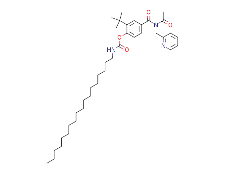 Molecular Structure of 147219-66-7 (4-<<acetyl(2-pyridinylmethyl)amino>carbonyl>-2-(1,1-dimethylethyl)phenyl octadecylcarbamate)
